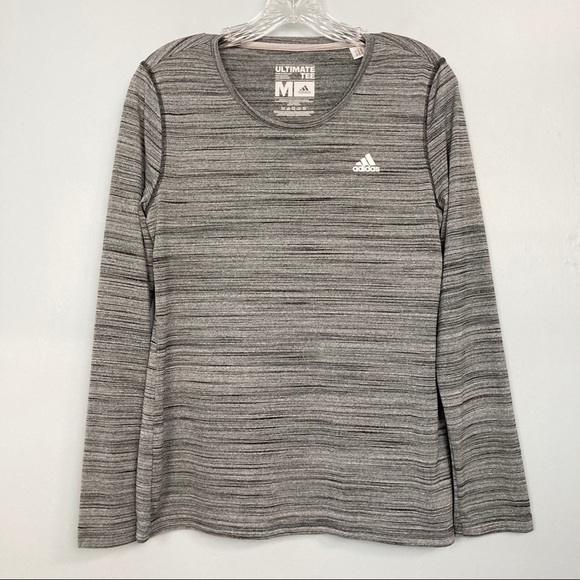 𝅺adidas Ultimate Tee Multi Shade Gray Long Sleeve - Picture 2 of 9